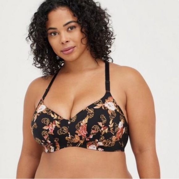 Wire-Free Lightly Lined Print Racerback Bra - Picture 1 of 5